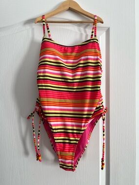No Boundaries Women’s Multicolor Striped One-Piece Swimsuit